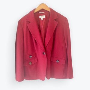 Talbots Petites Stretch Blazer Red 14W